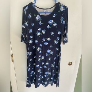 Old Navy Blue Floral Short Sleeve Dress